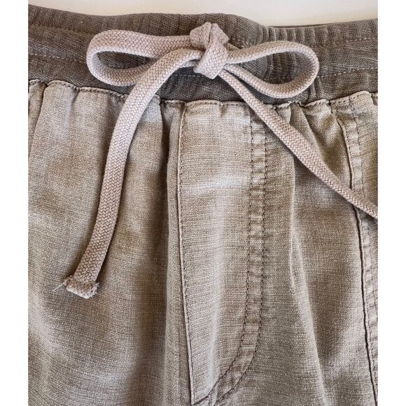 Splendid Campsite Linen Blend Butter Soft Side Pockets 2-tone Drawstring Shorts - Picture 5 of 11